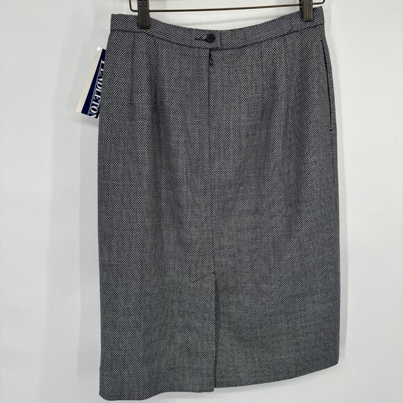 Pendleton Petite seasonless Wool Pencil Skirt navy blue pattern USA Size 10Pnew - Picture 6 of 10
